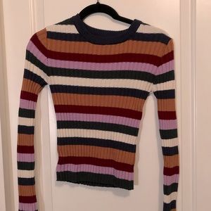 Striped ribbed sweater shirt Forever 21